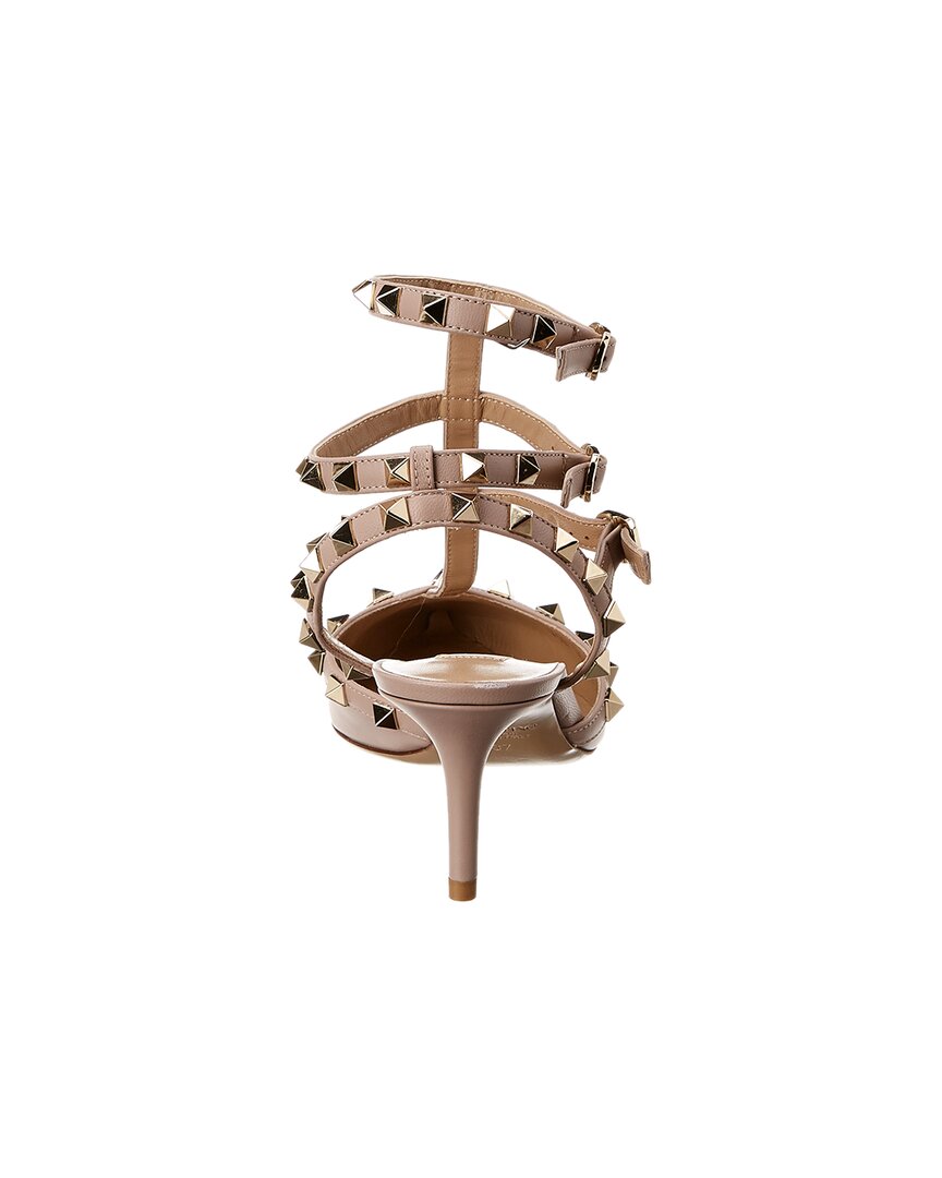 Valentino Rockstud Caged 65 Leather Ankle Strap Pump