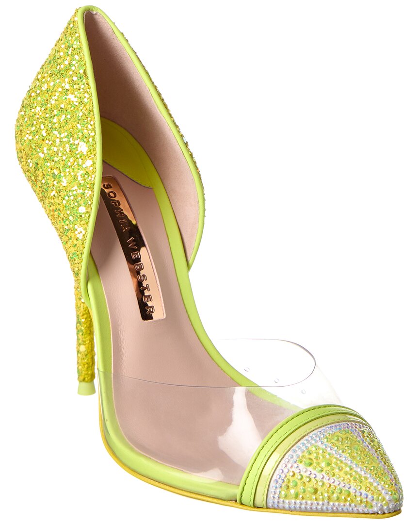 Sophia Webster Jessica Glitter & Vinyl Pump Yellow 38