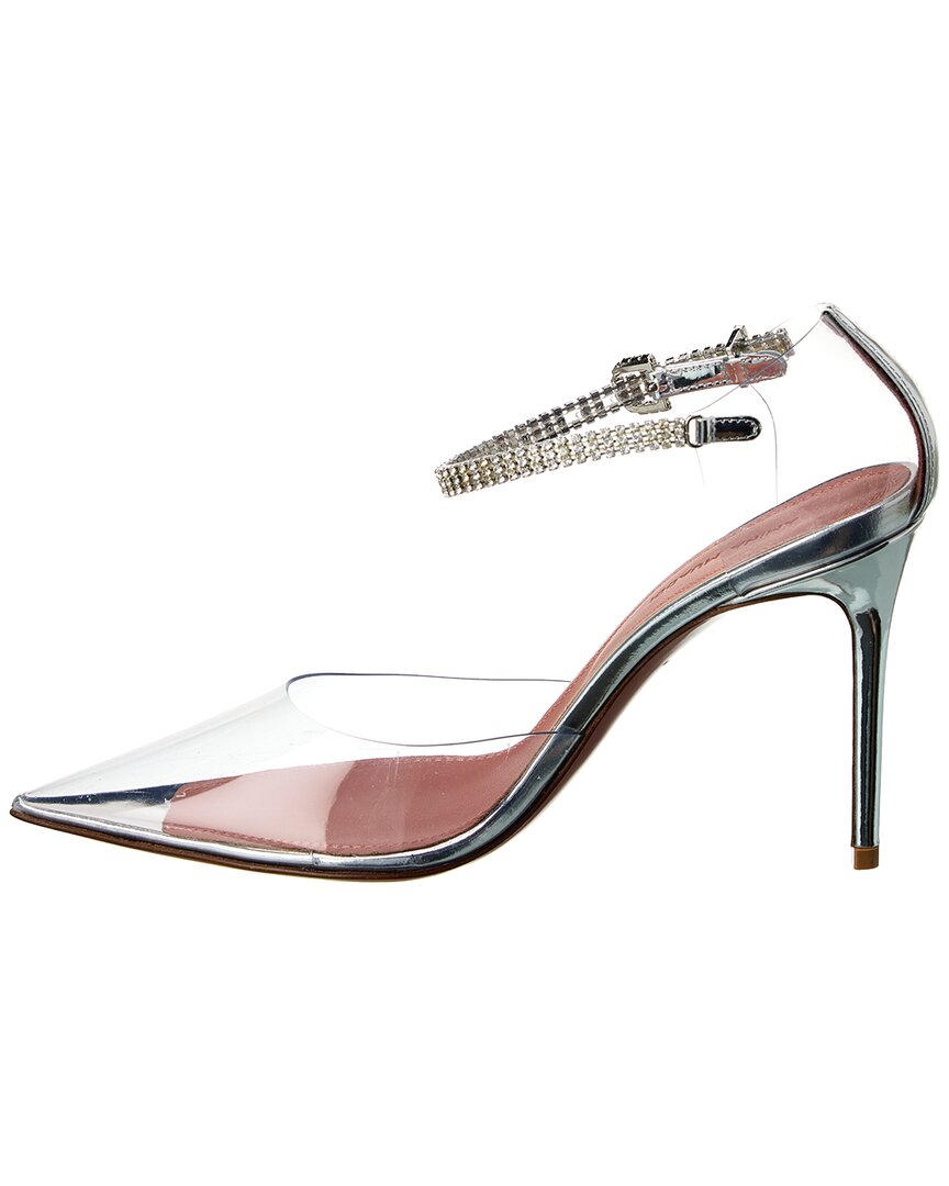 Amina Muaddi Ursina Vinyl & Leather Pump