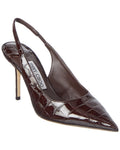 Jimmy Choo Love 85 Croc-Embossed Leather Slingback Pump