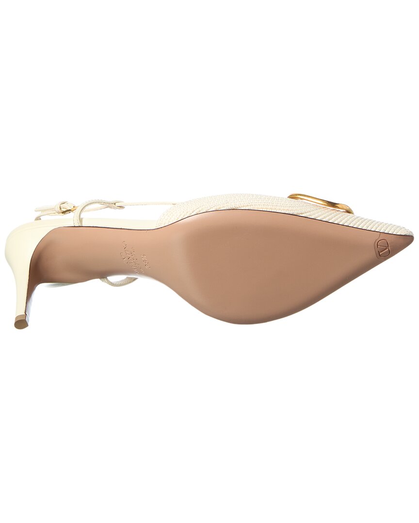 Valentino Vlogo Leather Slingback Pump
