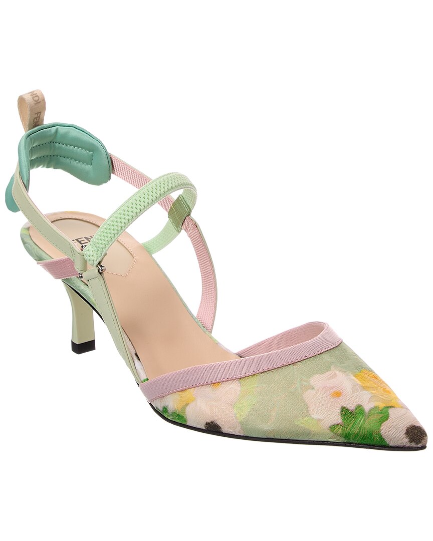 Fendi Colibri Leather Slingback Pump