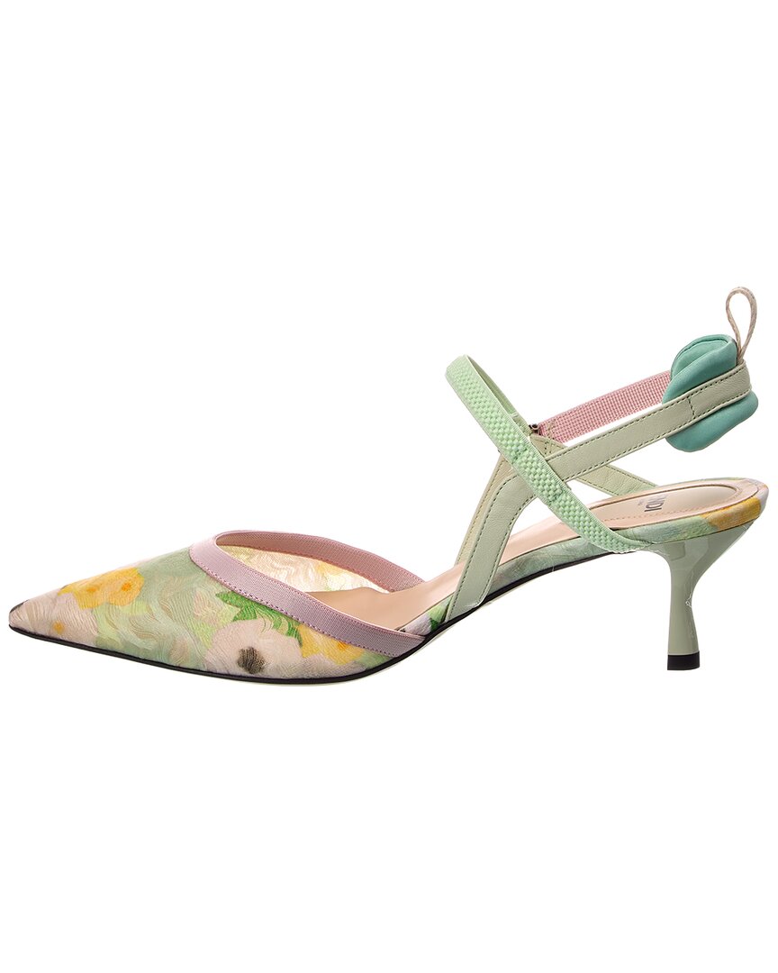 Fendi Colibri Leather Slingback Pump