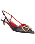 Valentino Vlogo 40 Leather Slingback Pump