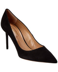 Aquazzura Purist 85 Suede Pump, 36, Black
