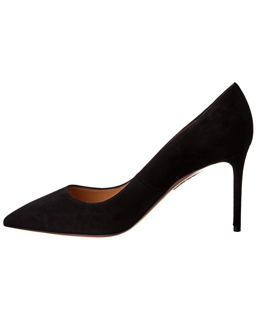 Aquazzura Purist 85 Suede Pump, 36, Black