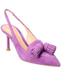 Gianvito Rossi 70 Suede Slingback Pump Purple