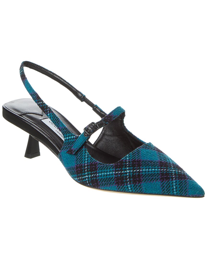 Jimmy Choo Didi 45 Tartan Slingback Pump Blue