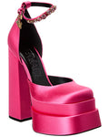Versace Medusa Satin Platform Pump Pink