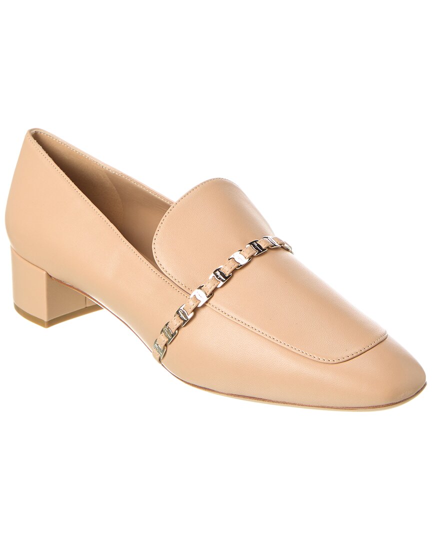 Ferragamo Tilos Leather Pump Brown Multi