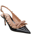Valentino Rockstud 60 Patent Slingback Pump Black 37