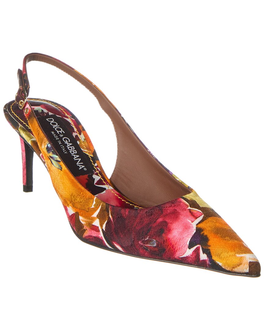 Dolce & Gabbana Brocade Slingback Pump Orange 36