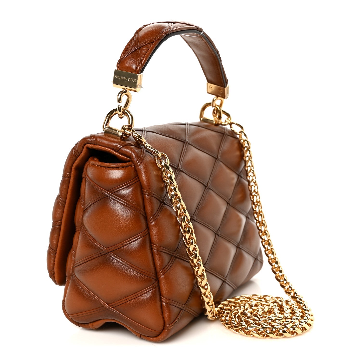 Lambskin Malletage Top Handle GO-14 MM Tan