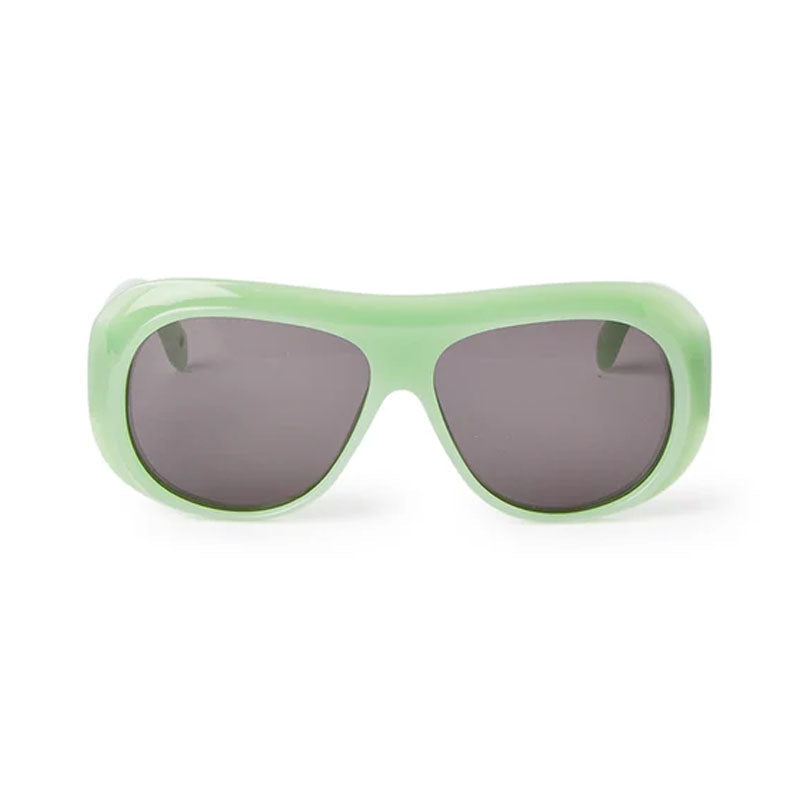 Palm Angels Sunglasses Aviator Full Rim, White Frame and Dark Grey Lens PERI103ELFIN0107