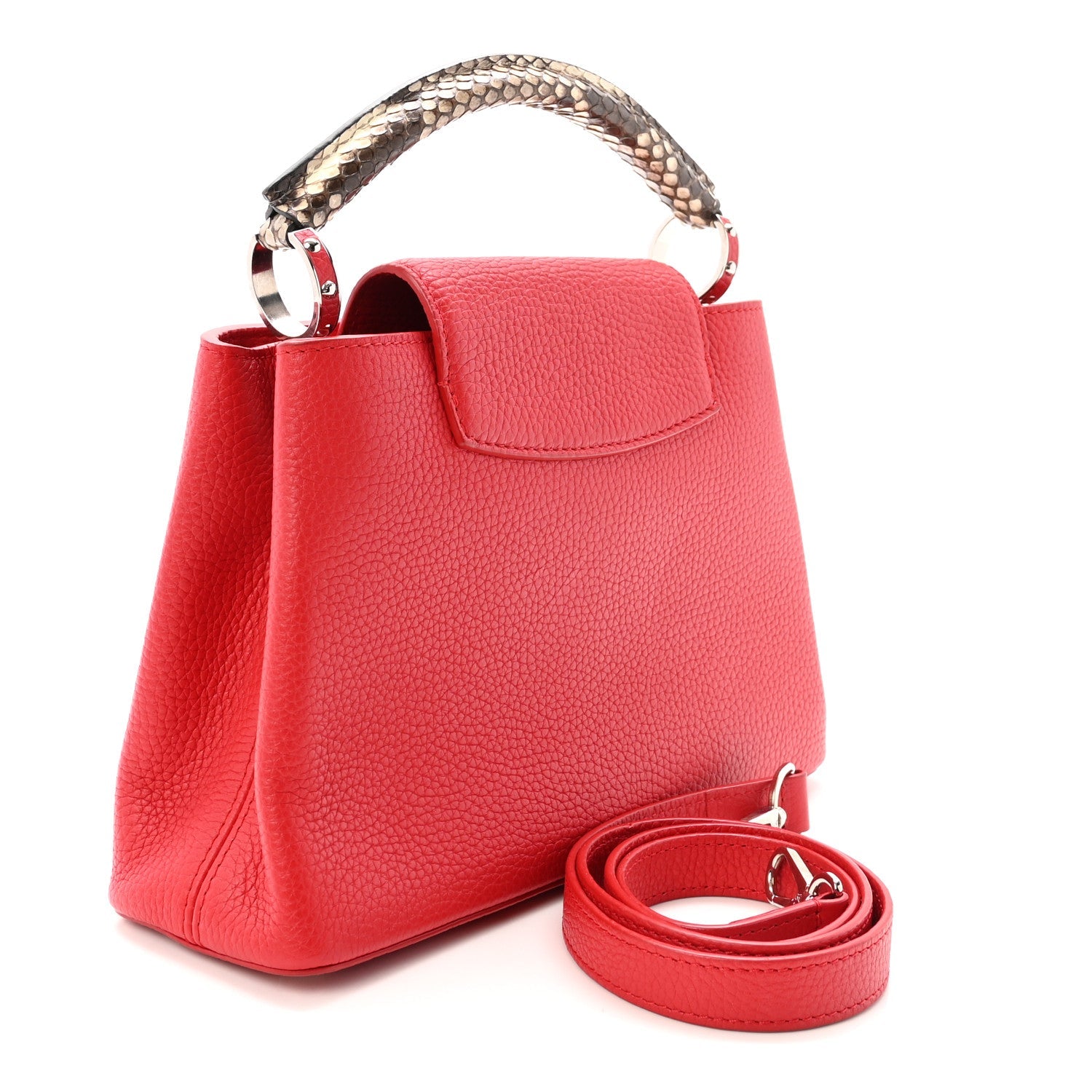 Taurillon Snakeskin Capucines BB Rubis