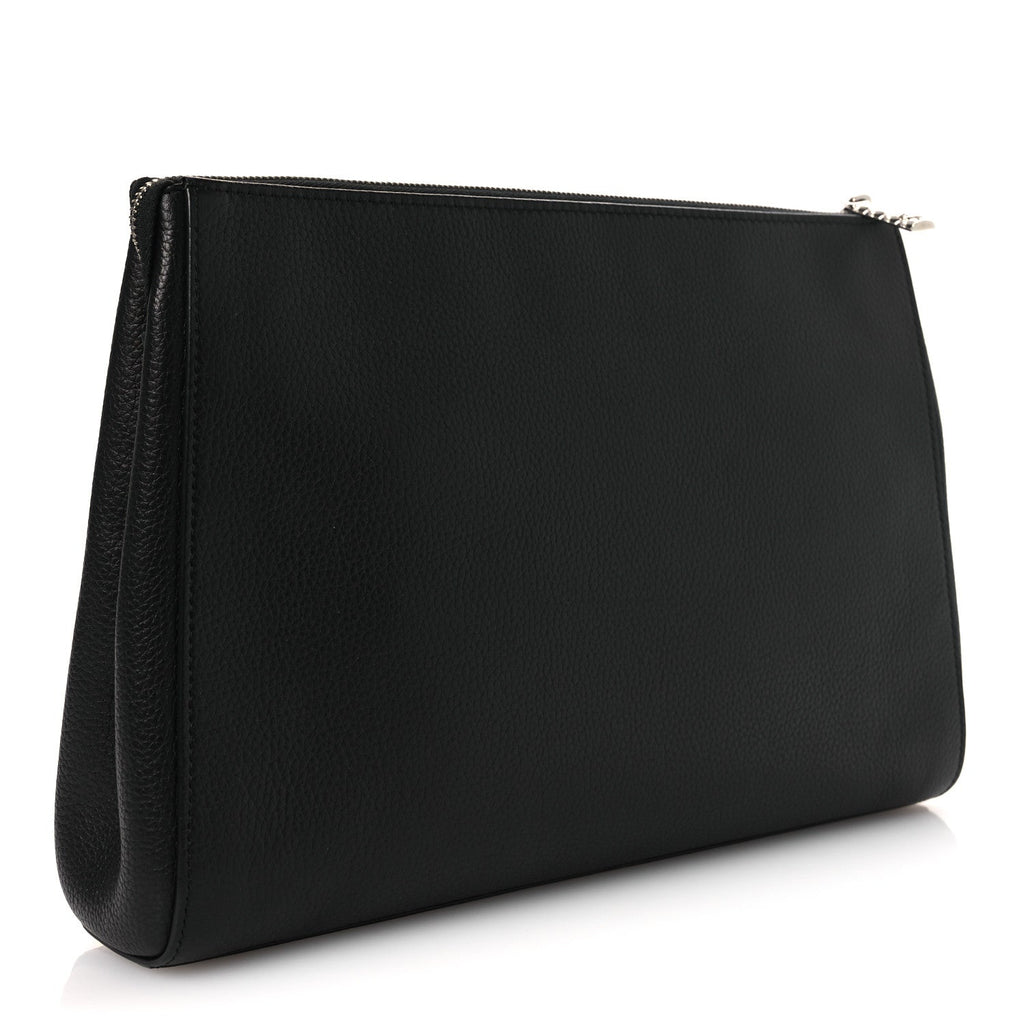 Grained Calfskin Large Neo Executive Cosmetic Case Black
