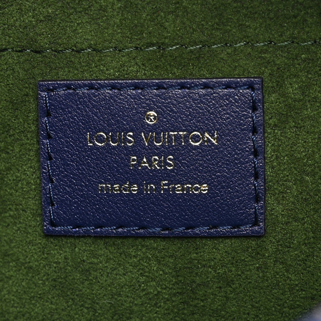 Lambskin Embossed Monogram Square Bag Blue Green