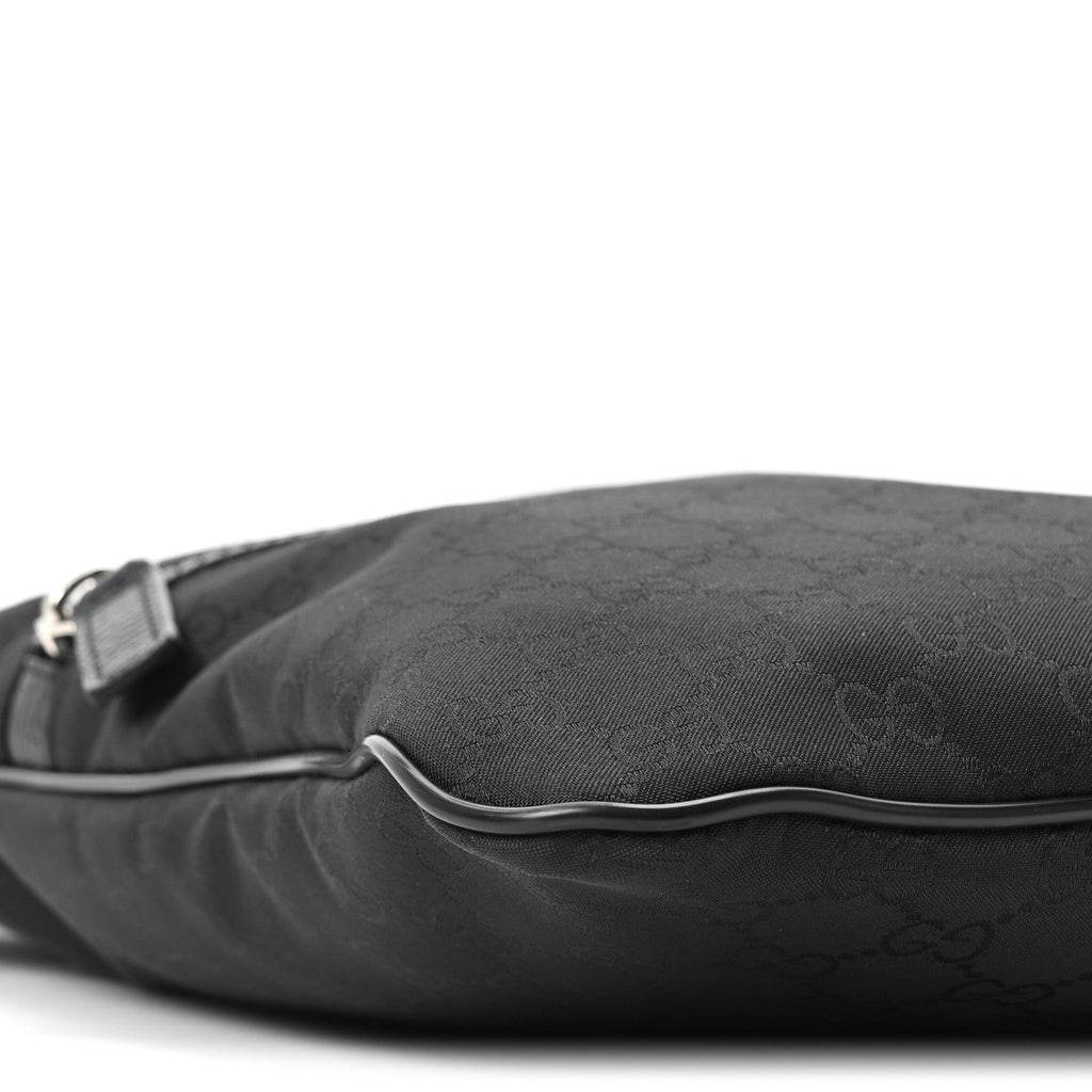 Nylon Monogram Small Flat Messenger Bag Black