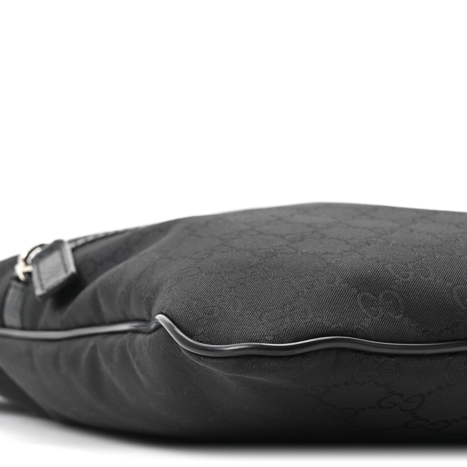 Nylon Monogram Small Flat Messenger Bag Black