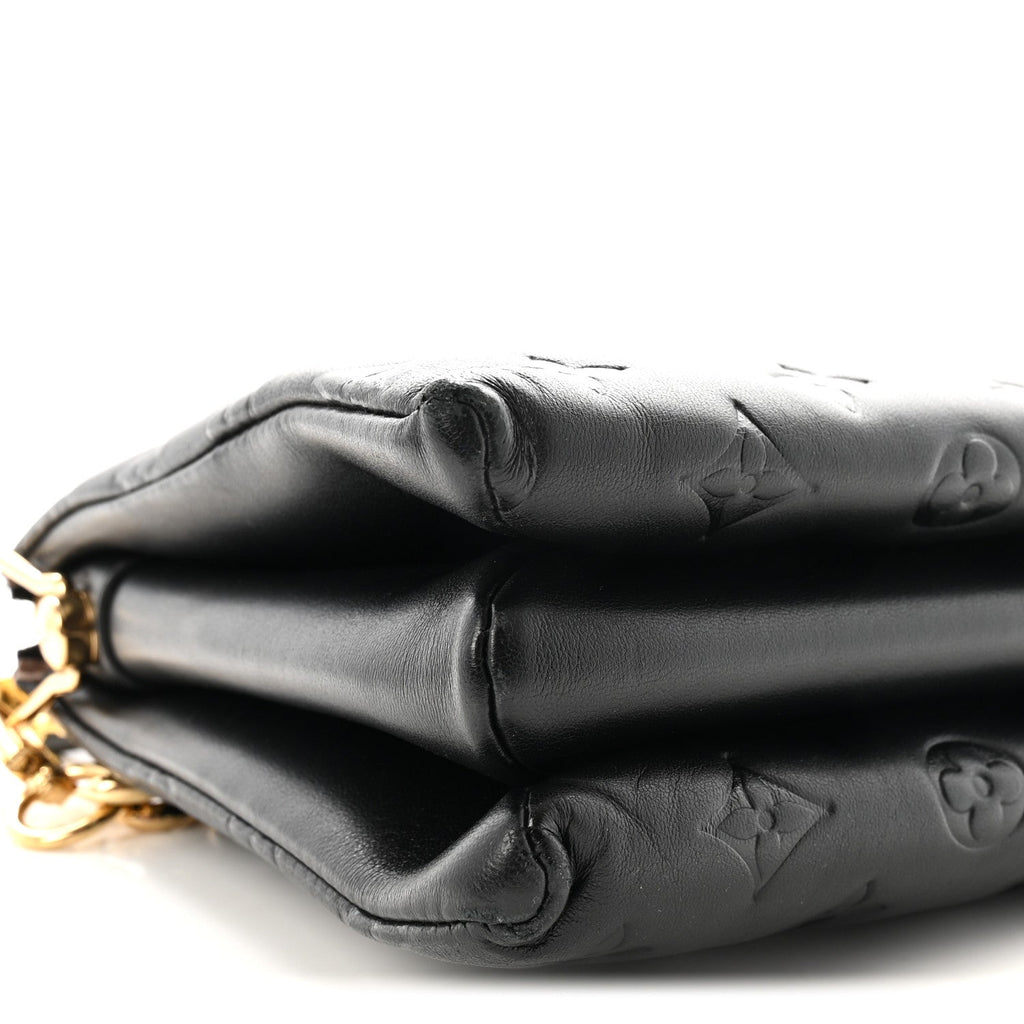 Lambskin Embossed Monogram Coussin PM Black