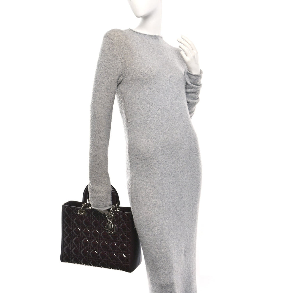 Patent Cannage Large Lady Dior Violet Purple