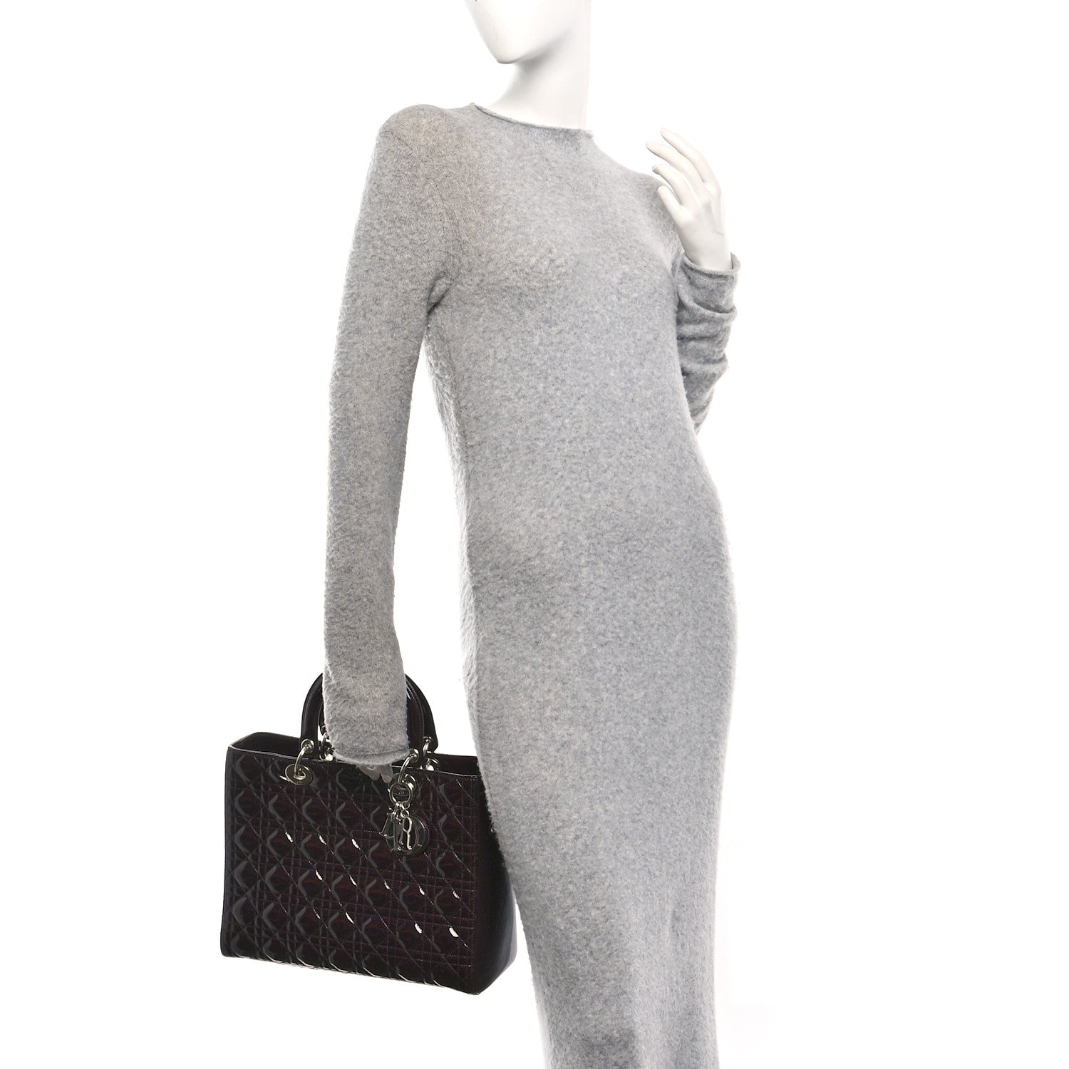 Patent Cannage Large Lady Dior Violet Purple