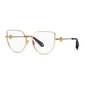 Roberto Cavalli Eyeglasses Cat Eye Full Rim, Shiny Rose Gold Frame and Clear Demo Lenses Lens VRC0480300