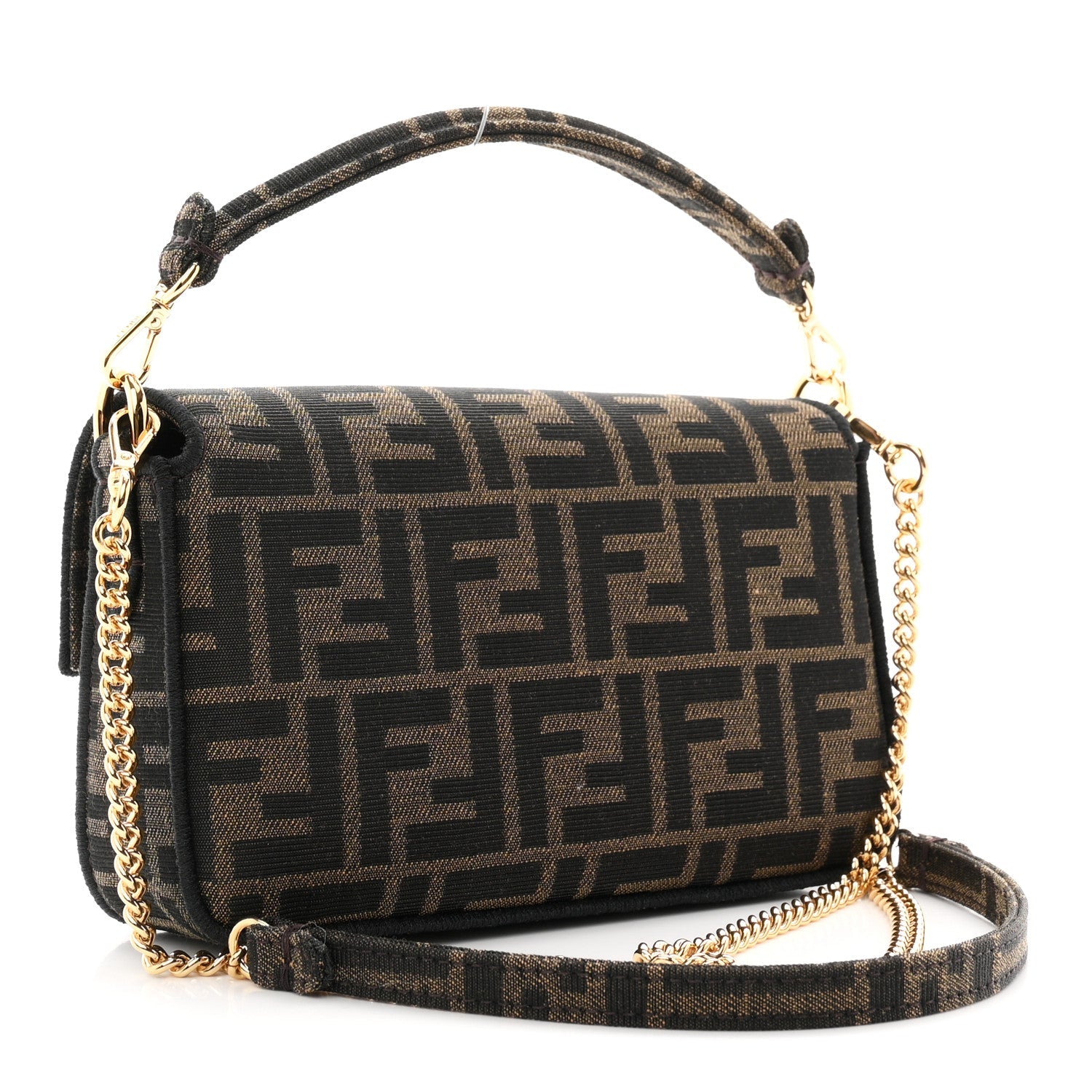 Fabric Jacquard FF 1974 Mini Baguette Tobacco Moro Black