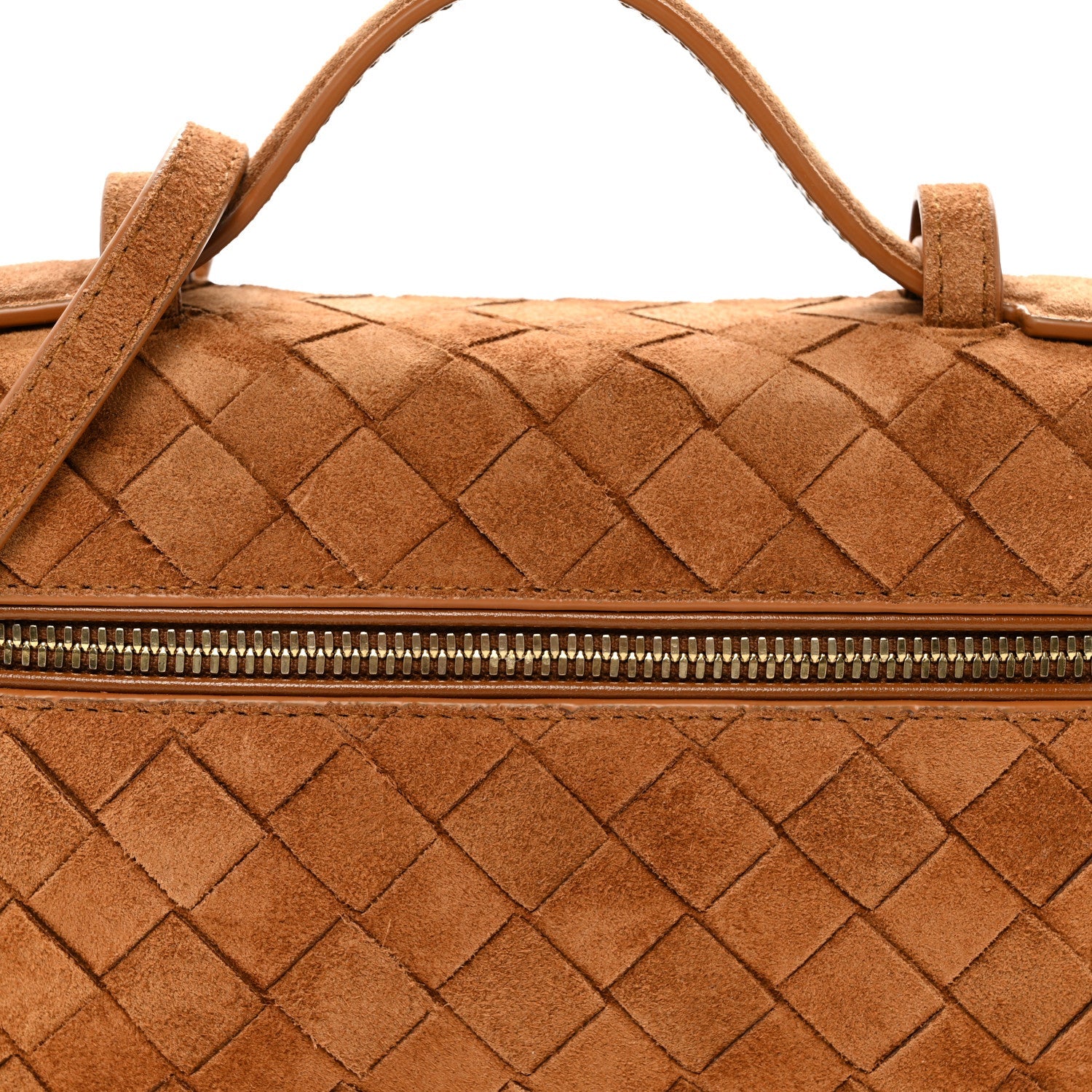 Suede Intrecciato Bang Bang Vanity Case Amber
