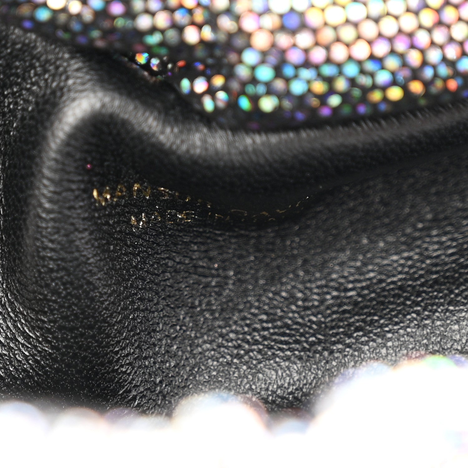 Glitter Calfskin Mini Cloud Clutch Multicolor