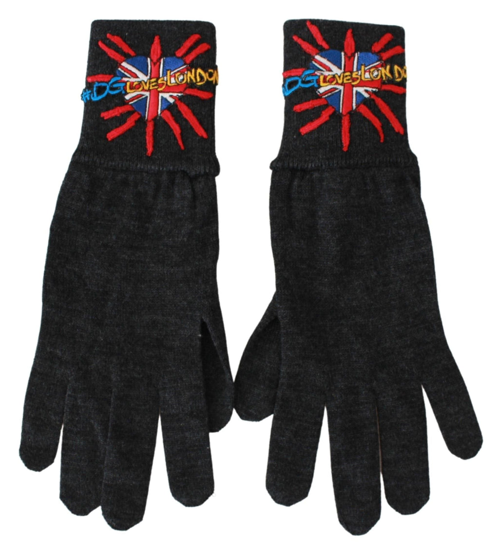 Dolce & Gabbana Gray #DMen'sLondon Embroidered Wool Men's Gloves