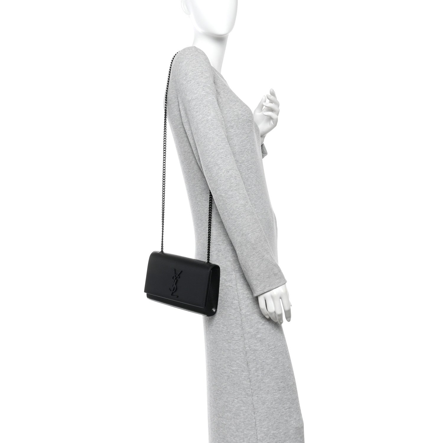 Grain De Poudre Small Monogram Monochrome Kate Satchel Black
