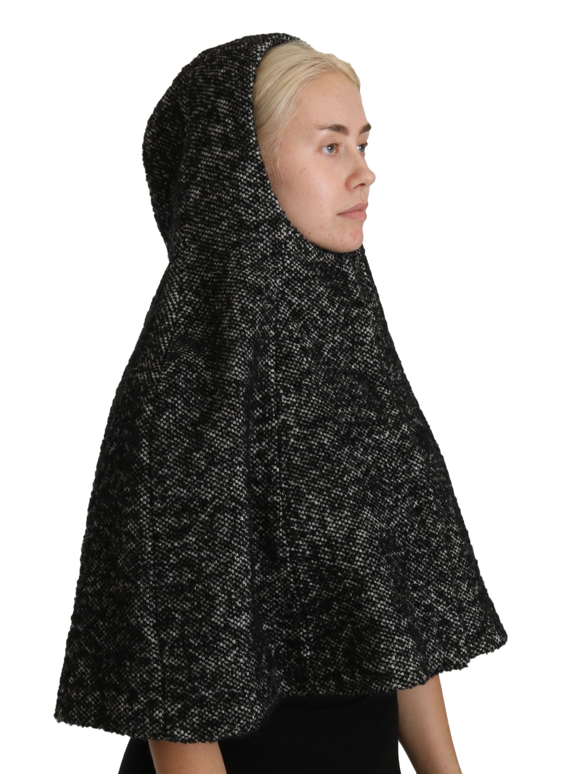 Dolce & Gabbana Gray Tweet Wool Kaftan Jacket Coat Women's Top