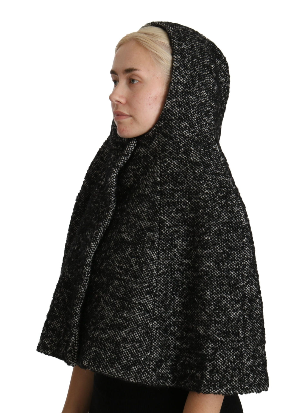 Dolce & Gabbana Gray Tweet Wool Kaftan Jacket Coat Women's Top
