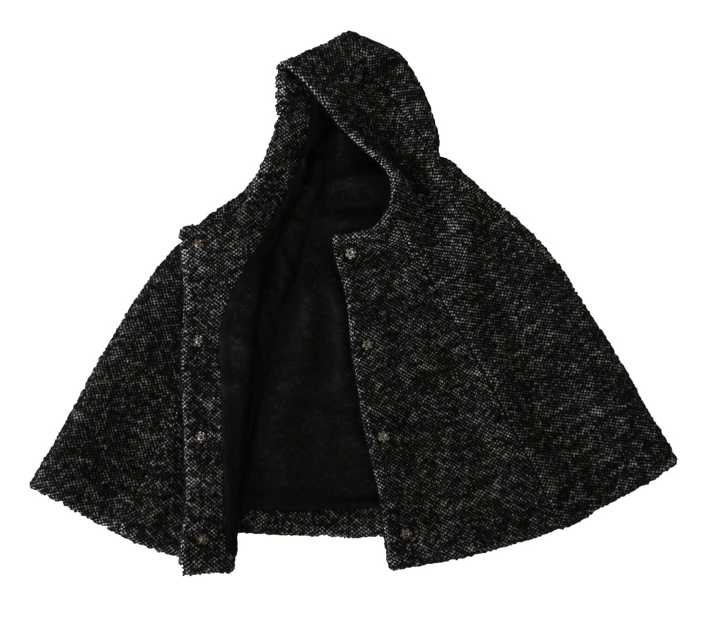 Dolce & Gabbana Gray Tweet Wool Kaftan Jacket Coat Women's Top
