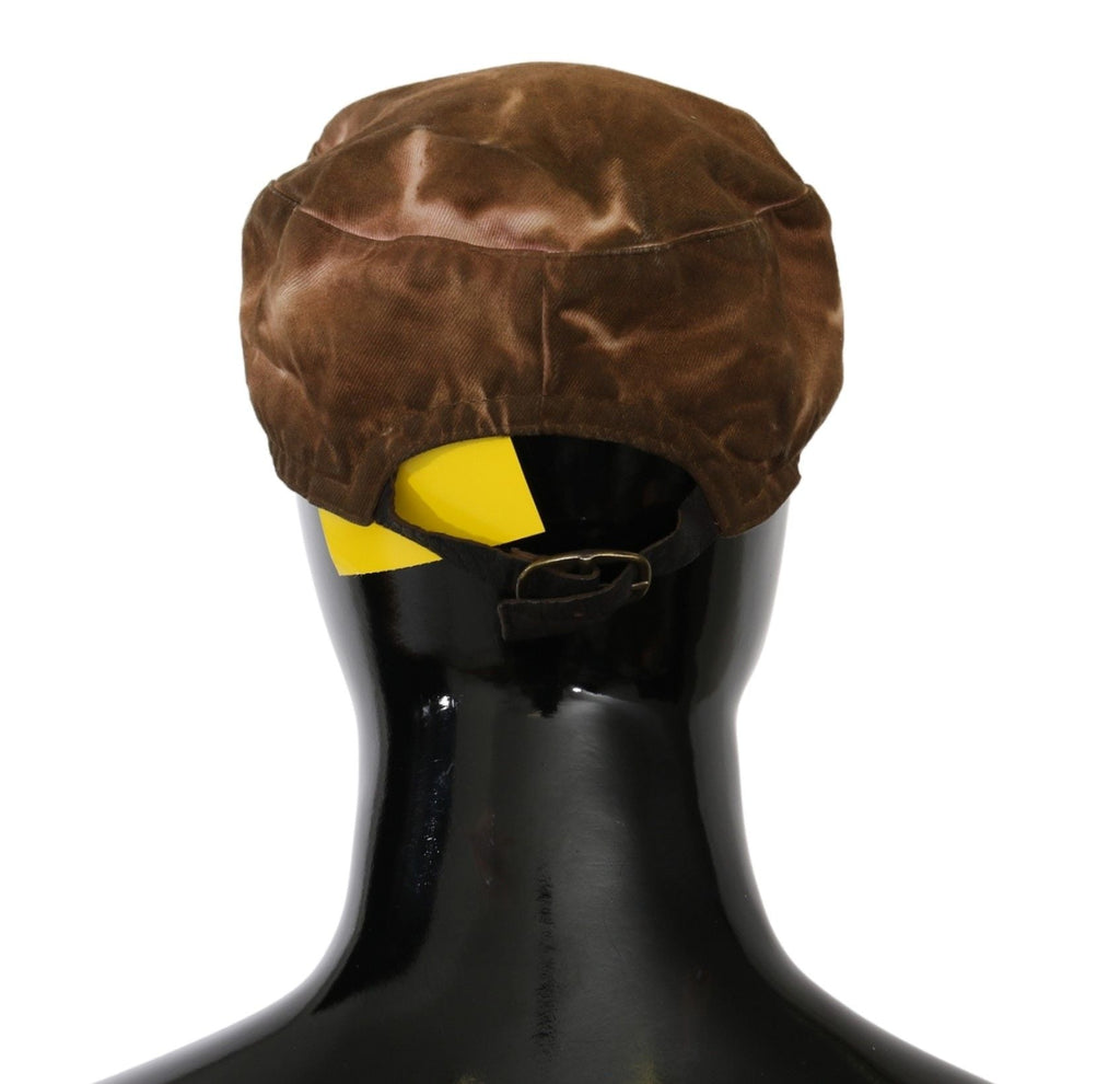 Costume National Brown Newsboy Beret Cabbie Fedora Women's Hat