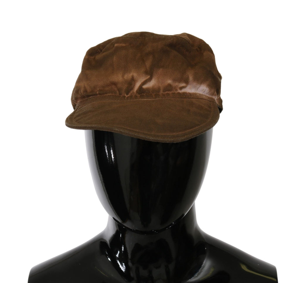 Costume National Brown Newsboy Beret Cabbie Fedora Women's Hat