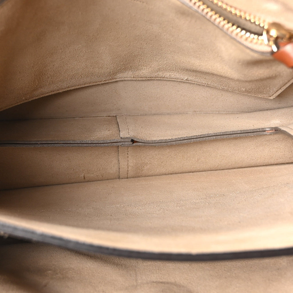 Suede Calfskin Medium Faye Shoulder Bag Tobacco