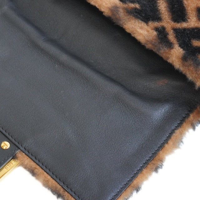 Fendi 'Zucca Shearling Mini Baguette' Bag
