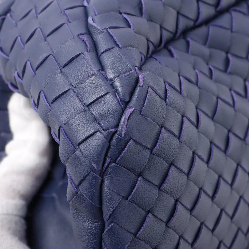 Bottega Veneta Intrecciato Campana Leather Handbag Purple