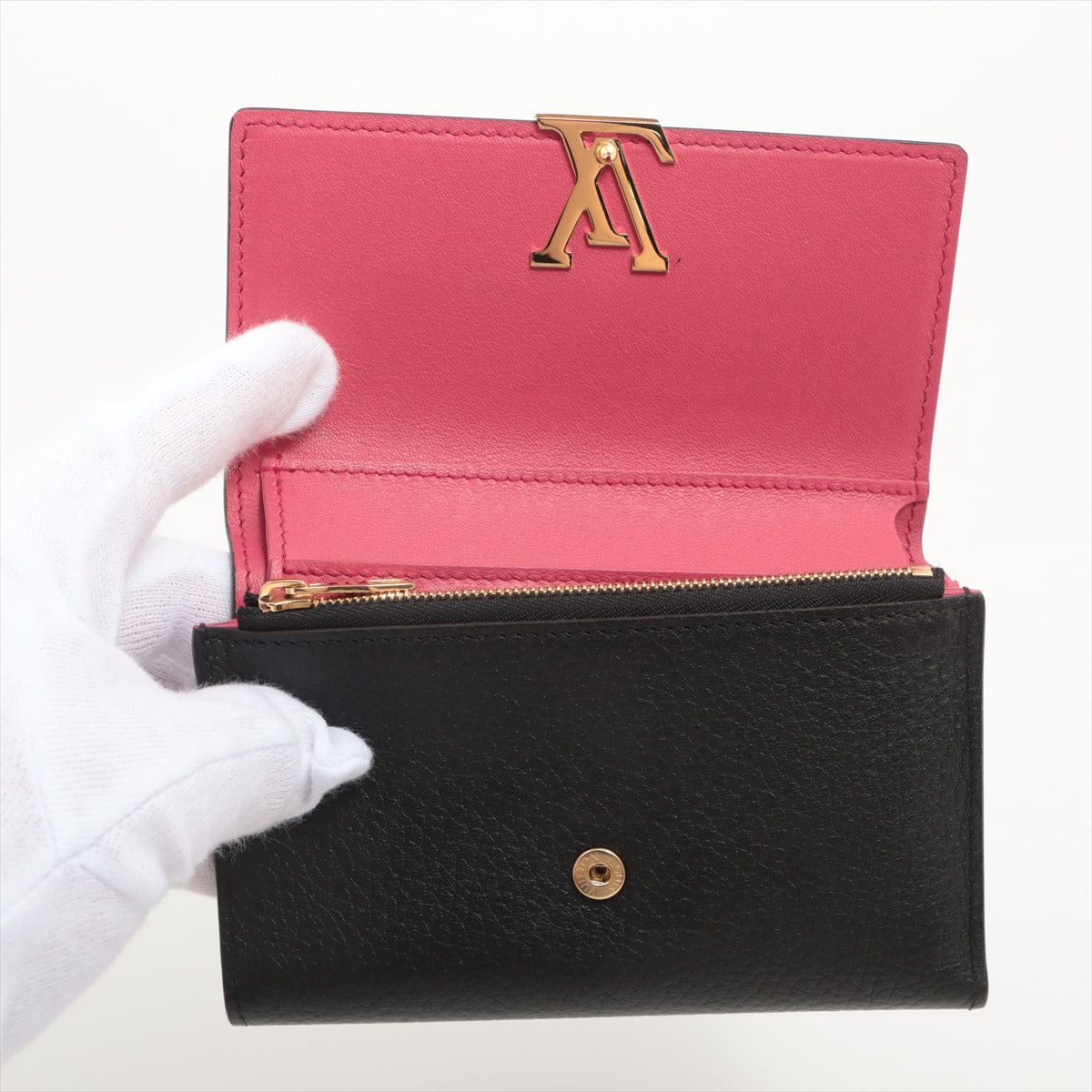 Louis Vuitton Noir Rose Cuir Taurillon Capucines Compact Wallet [Clearance Sale]