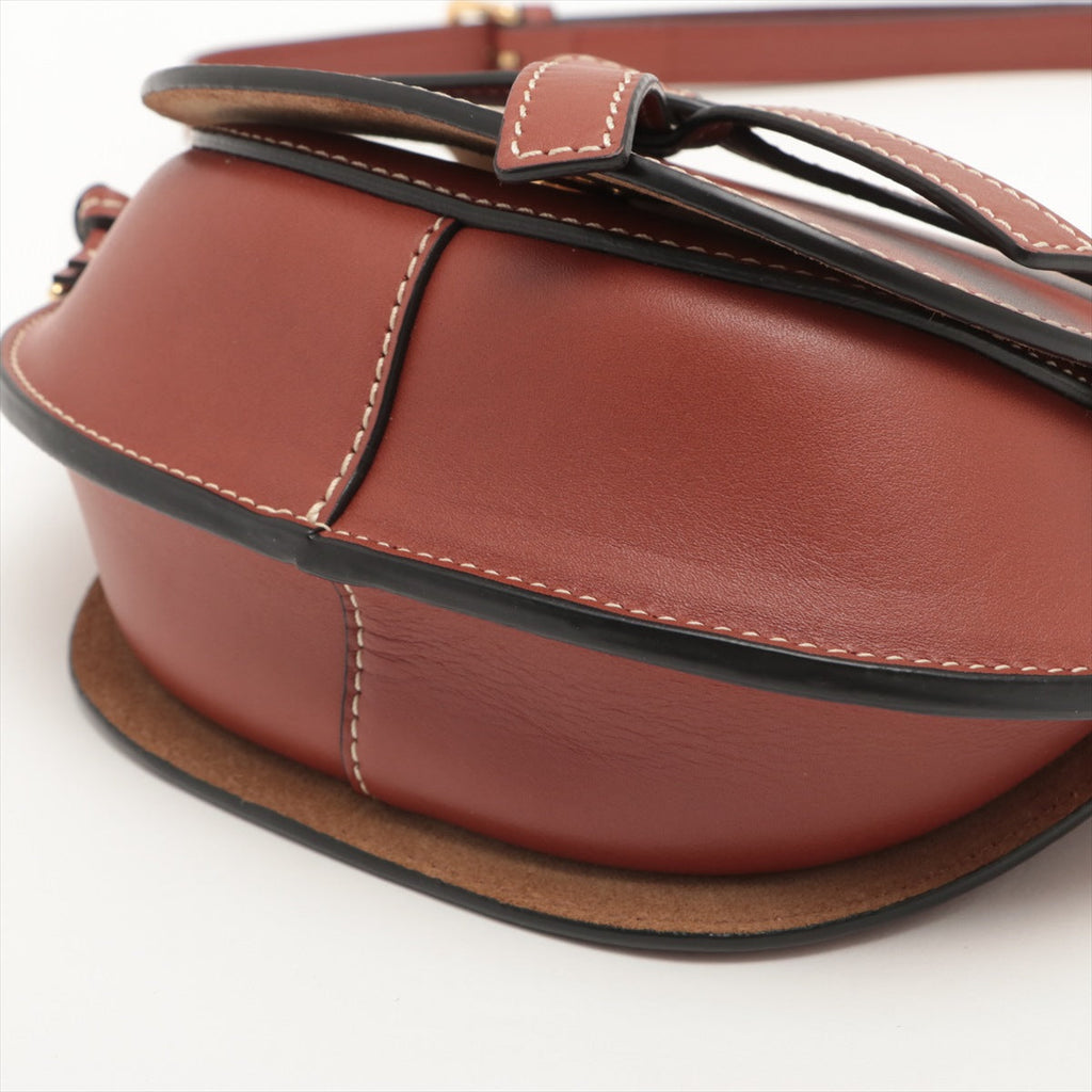 Loewe Brown Grained Leather Mini Gate Dual Bag [Clearance Sale]