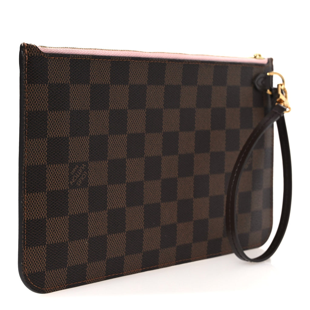 Damier Ebene Neverfull MM GM Pochette Rose Ballerine
