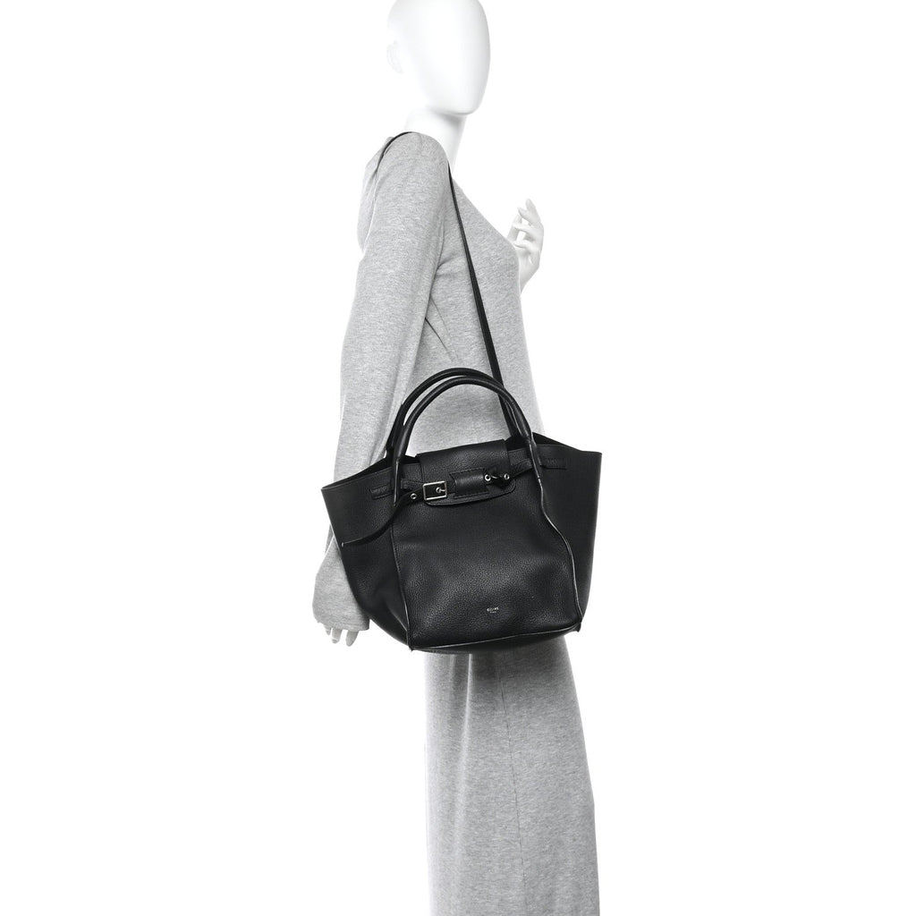 Supple Grained Calfskin Small Big Bag Black
