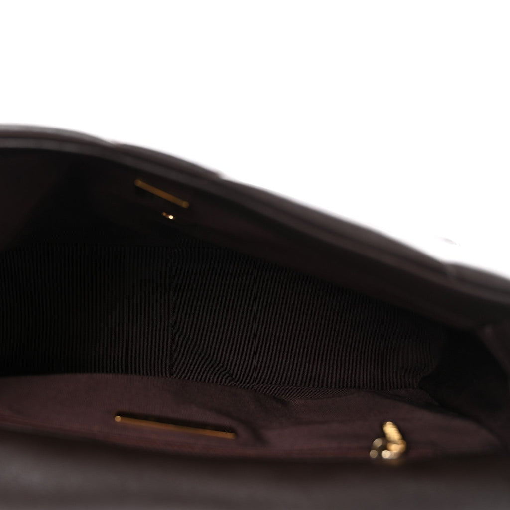 Lambskin Quilted Medium Chanel 19 Flap Dark Brown