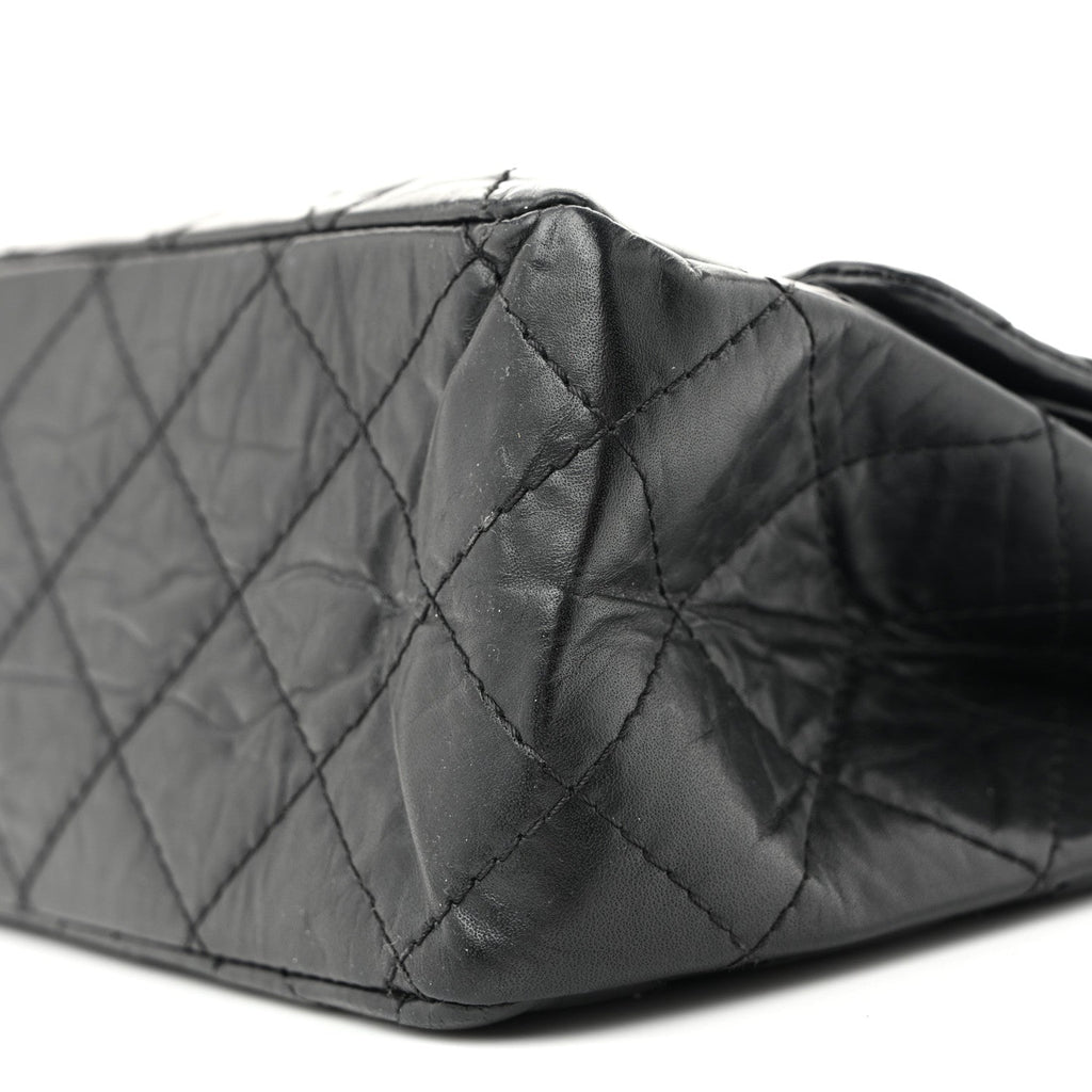 Aged Calfskin Quilted 2.55 Reissue 227 Flap Black