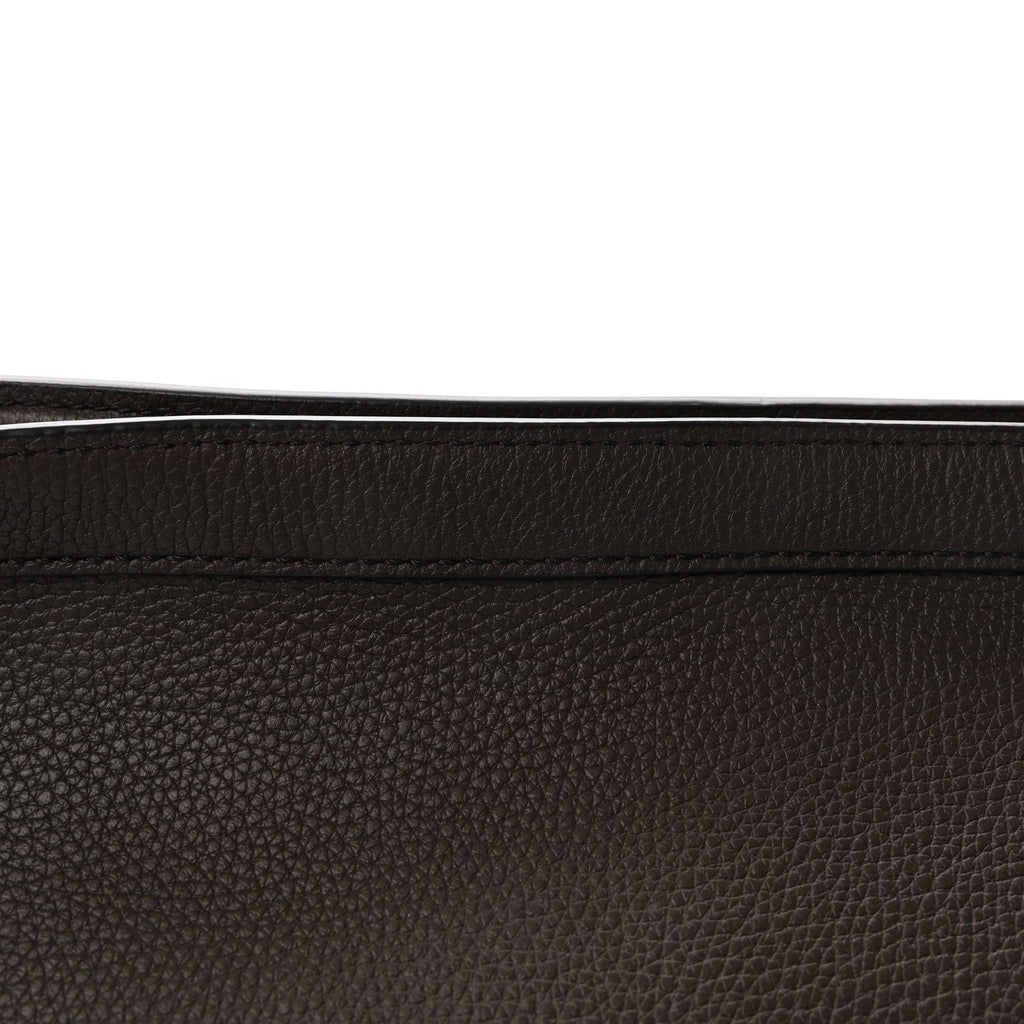 Grained Calfskin Large Slouchy Banana Bag Brunette
