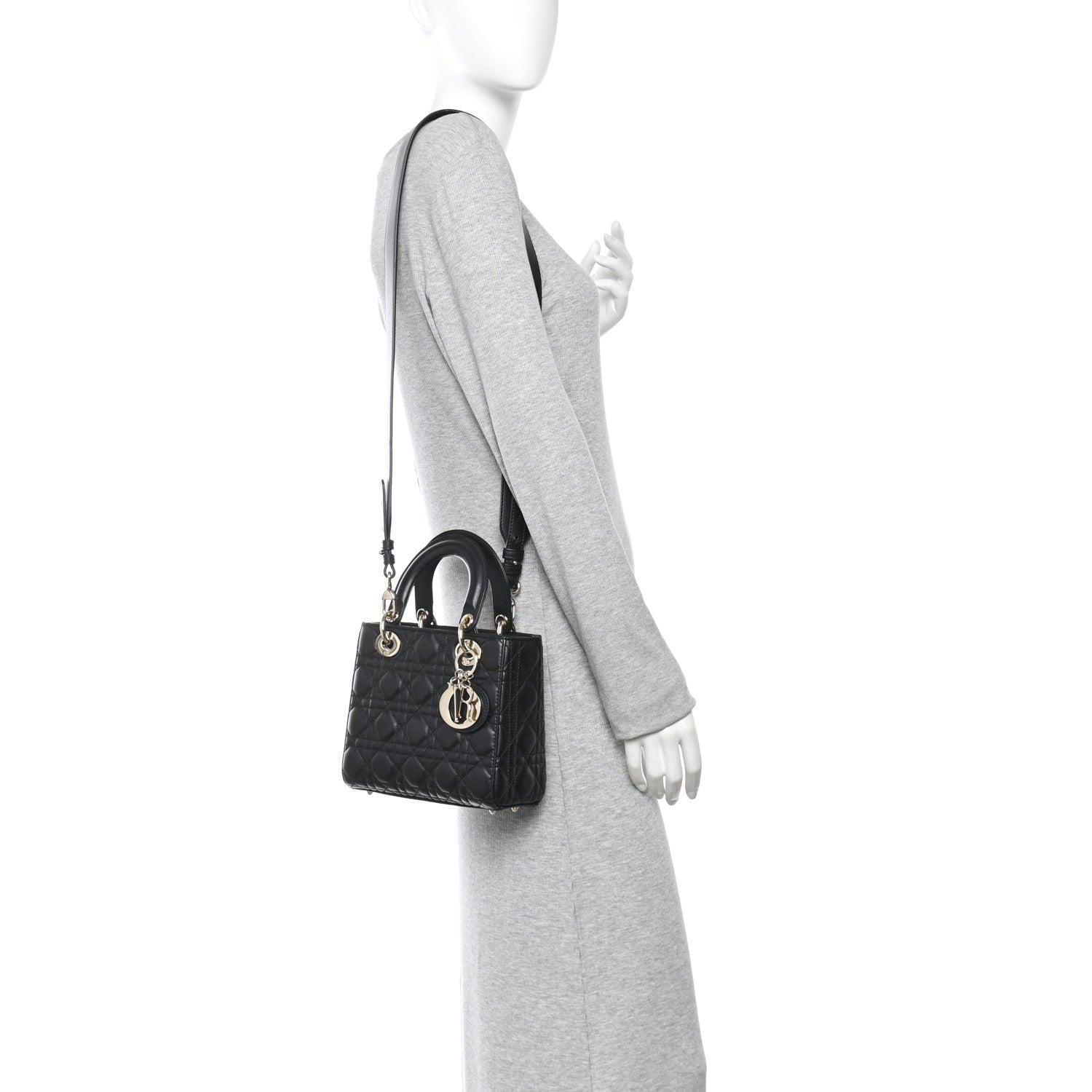 Lambskin Cannage Small My ABCDior Lady Dior Black
