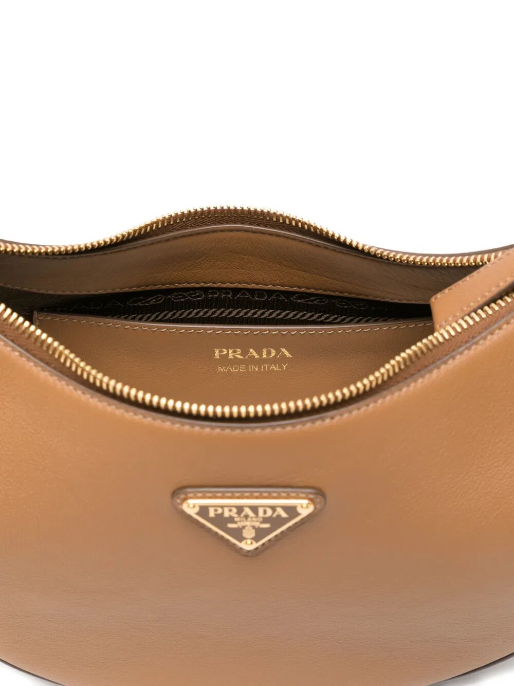 Prada Women Arqué Leather Shoulder Bag