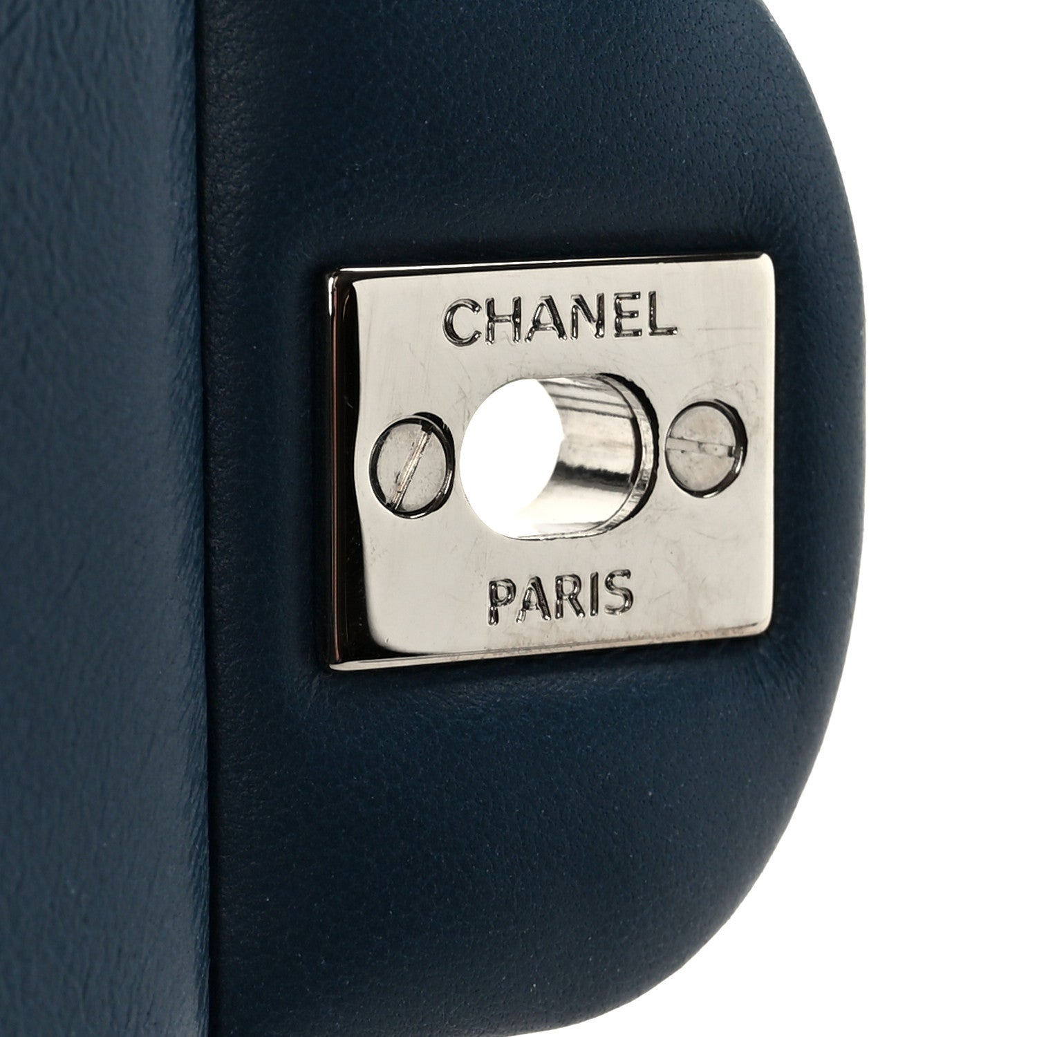 Lambskin Quilted Mini Rectangular Flap Blue
